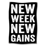 New Week New Gains Banner Poster, Gym Motivational Wall Art, Fitness Inspirational Decor, Workout Room Sign, Bodybuilding Enthusiast Gift