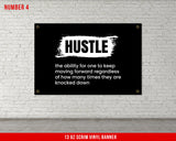 Definition Hustle Conquer Dominate Grind Banners - Set of 4 - Home Gym Decor - Large Quote Wall Art - Hustler Fitness