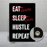 Eat Sleep Hustle Repeat Banner, Motivational Wall Art, Office Decor, Inspirational Poster, Hustle Sign, Success Quote