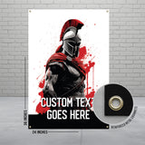 Spartan Warrior Banner, Epic Spartan Decor, Red and Black Wall Art, 36x24 Inches Poster, Heroic Greek Soldier Print, Room Decoration