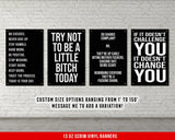 Motivational Quote Banners: Home Gym Decor, Set of 4