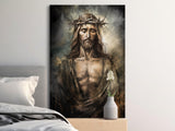 Jesus Christ with Crown of Thorns, Christian Art Print, Religious Wall Decor, Spiritual Home Gift, Faith Decor, Savior Painting