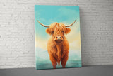 Highland Cow Art, Shaggy Cattle Print, Rustic Farm Animal Wall Decor, Scottish Cow Portrait, Farmhouse Home Art, Boho Vibe Decor Gift