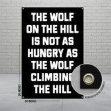 Motivational Wall Banner, Quote Tapestry, Inspirational Wolf Banner, Gym Wall Art, Workout Motivation Poster, Inspirational Home Decor