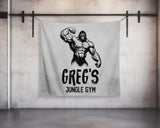 Jungle Gym | Custom Gym Tapestry | Home Gym Flag Decor | Large Quote Wall Art | Motivational Inspirational | Your Name Custom Banner