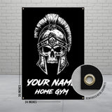 Spartan Skull Wall Art, Motivational Gym Banner, Customized Workout Poster, Home Gym Decor, Fitness Inspiration Gift, Office Wall Decor