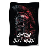 Warrior Spartan Skull Wall Art Poster, Gym Decor Motivational Banner, Fitness Room Inspirational Artwork, Workout Space Aesthetic