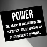 Inspirational Power Quote Print, Motivational Wall Art, Office Decor, Empowerment Poster, Positive Affirmation, Success Mindset Art
