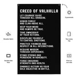 Gym Flags - Weightlifting Decor - Custom Home Gym Banner - Man Cave Wall Art - Gym Sign - Gym Gifts - Valhalla Creed