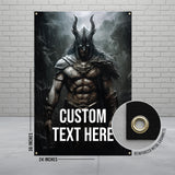 Custom Fantasy Warrior Banner, Wall Art, Home Decor, Game Room Decoration, Personalized Gift, Fantasy Art Print, Unique Poster