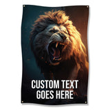 Lion Wall Art Poster for Home Gym Decor, Motivational Animal Print, Fierce Lion Roaring Artwork, Fitness Room Decoration