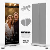 Custom Retractable Banner for Wedding – Personalized Welcome Sign, Backdrop, and Reception Decor