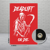 Deadlift or Die Banner, Workout Motivation Poster, Gym Wall Art, Fitness Decor, Weightlifting Poster, Exercise Room Banner