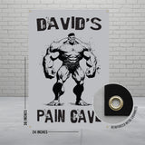 Pain Cave Banner for Gym Decor, Motivational Fitness Poster, Wall Art for Workout Room, Man Cave Sign, 24x36 Inches