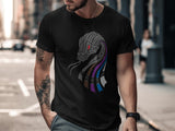 Mens Graphic T-Shirt, Mens Snake Print Tee, Cool Urban Style Shirt, Casual Streetwear Top, Trendy Fashionable Apparel for Men