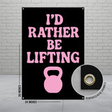 I'd Rather Be Lifting Banner, Gym Motivation Decor, Fitness Enthusiast Gift, Home Gym Wall Art, Workout Inspiration
