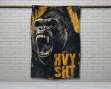 The image is a black and white advertisement for a product, likely a double-fold hem or a 2-meter-long fabric. The ad provides a size guide for the product, indicating that it is 56 inches long and 34.5 inches wide.