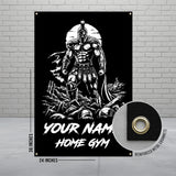Spartan Warrior Wall Art, Motivational Home Gym Decor, Fitness Room Poster, Inspirational Workout Banner, Gym Wall Hanging