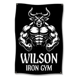 Muscle Bull Gym Banner, Wilson Iron Gym Poster, Fitness Motivational Wall Art, Bodybuilding Decor, Workout Room Decoration