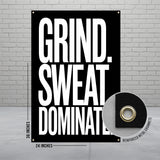 Grind Sweat Dominate Poster, Motivational Gym Wall Art, Fitness Inspiration Banner, Workout Room Decor, Inspirational Quote Art