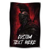 Medieval Warrior Wall Art, Custom Text Poster, Gothic Home Decor, Dark Knight Illustration, Fantasy Artwork for Gym