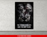 The Most Scars Home Gym Banner - Inspiration - Weightlifting Decor - Motivation - Gym Gift - Gym Sign - Custom Text - Lion V1