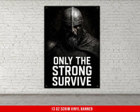 Viking Banner, Home Gym Decor, Weightlifting Motivation, Fitness Banner, Garage Gym, Motivational Quote Wall Art