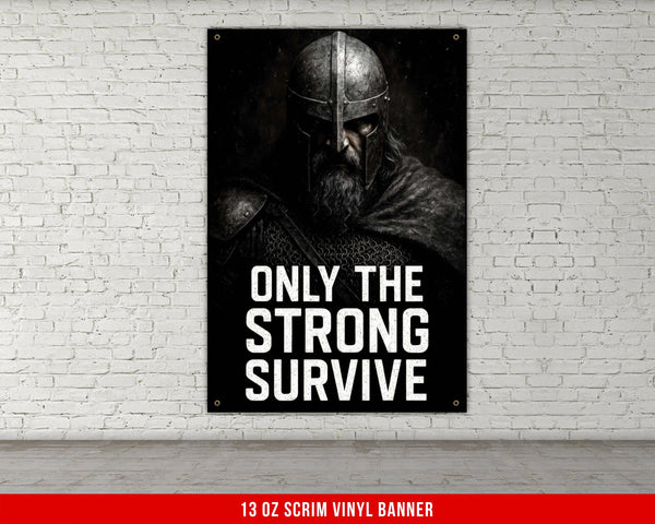 Viking Banner, Home Gym Decor, Weightlifting Motivation, Fitness Banner, Garage Gym, Motivational Quote Wall Art