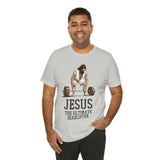 Religious Faith Gym Shirt | Jesus The Ultimate Deadlifter T-Shirt | Funny Vintage Christian Shirts | Christian Gym | Fitness Shirt