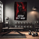 The image is a promotional graphic for a fabric product, specifically a 9 oz polyester fabric. It features a close-up view of the fabric, highlighting its properties such as dye sublimation, scratch resistance, wrinkles being free, and being washable.