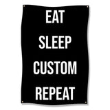 Eat Sleep Custom Repeat Wall Banner, Motivational Room Decor, Dorm Poster, Inspirational Wall Art, Customizable Banner, Unique Gift