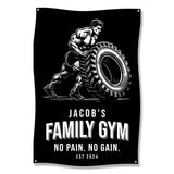 Family Gym Fitness Poster, No Pain No Gain Workout Art, Motivational Gym Decor, Personalized Home Gym Wall Art, EST 2024 Print