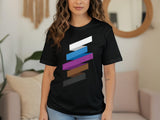 Colorful Stacked Rectangles Shirt, Unisex Graphic Tee, Modern Geometric Design T-Shirt, Casual Wear, Trendy Art Tee