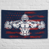 Gym Flags - Custom Home Gym Banner - Weightlifting Decor - Man Cave Wall Art - Gym Sign - Gym Gifts for Men - Gorilla USA - Red