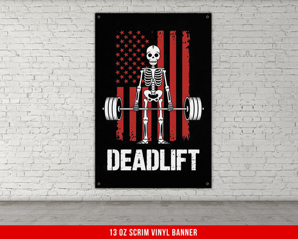 a picture of a skeleton lifting a barbell