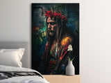Jesus Christ Art Print, Modern Christian Wall Decor, Crown of Roses Thorns, Contemporary Religious Painting, Spiritual Home Decor, Jesus