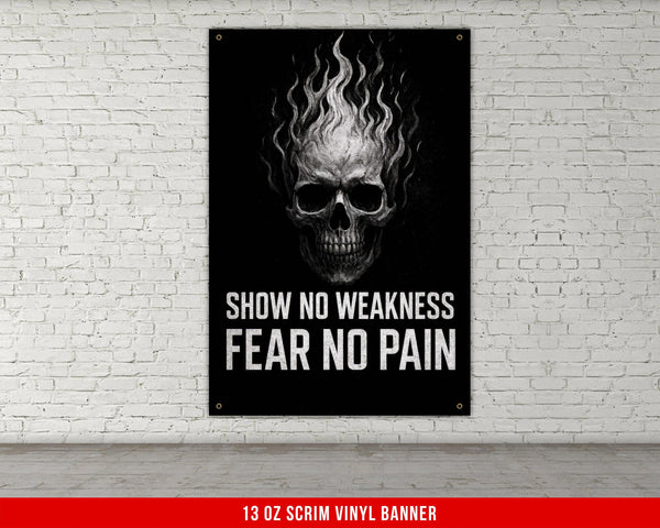 Home Gym Banner, Motivational Skull Banner, Gym Decor, Weightlifting Banner, Custom Gym Banner, Powerlifting Banner, Gym Gifts