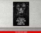 If It Doesn't Challenge You Home Gym Banner - Inspiration - Weightlifting Decor - Motivation - Gym Gift - Custom Text - Lion V1