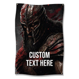Warrior Tapestry, Medieval Knight Wall Hanging, Custom Text Decor, Epic Warrior Poster, Fantasy Art Wall Tapestry, Dark Knight Decor