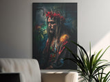 Modern Jesus Christ Crown of Thorns Art, Abstract Christian Wall Decor, Religious Spiritual Canvas Print, Lord Savior Painting