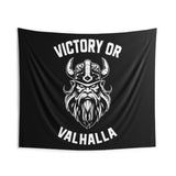 Victory Or Valhalla | Custom Gym Tapestry | Home Gym Flag Decor | Large Quote Wall Art | Motivational Inspirational | Banne