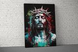 Jesus Christ Crown of Thorns, Abstract Splatter Art Canvas, Modern Religious Wall Decor, Vibrant Christian Portrait, Faith Gift
Jesus Christ