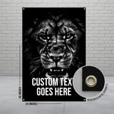 Lion Poster Wall Art, Black and White Lion Print, Large Animal Decor, Lion Artwork for Home, Office, Living Room, 24x36 Inches