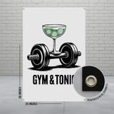 Gym and Tonic Poster, Funny Workout Art, Home Gym Wall Decor, Fitness and Humor, Motivation Banner, Gag Gift for Gym Lovers