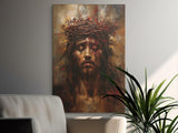 Jesus Christ Painting, Crown of Thorns Art, Religious Christian Wall Decor, Spiritual Faith Artwork, Ecce Homo Print, Sacred Art
Jesus