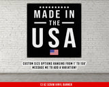 Made In USA Banner - Home Decor - Large Wall Art - Fitness Training - Sports Inspirational