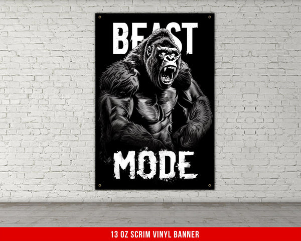 Gym Motivation Banner, Gym Wall Decoration, Motivational Quote Banner, Custom Home Gym Decor, Garage Gym Flag, Beast Mode Banner