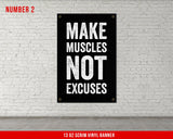 Gym Quote Banners - Set of 4 - Home Gym Decor - Large Quote Wall Art - Weightlifting Motivational - Basement Garage