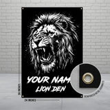 Lion Den Wall Art, Roaring Lion Poster, 24x36 Inches, Lion Wall Decor, Black and White Lion Print, Bold Lion Artwork