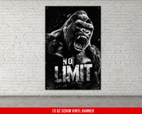 a poster of a gorilla with the words no limit on it